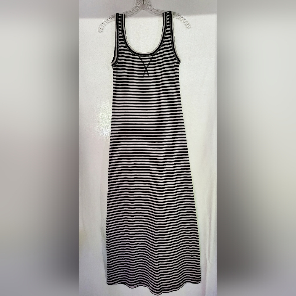 Ann Taylor Loft Black White Striped Tank Maxi Dress XS